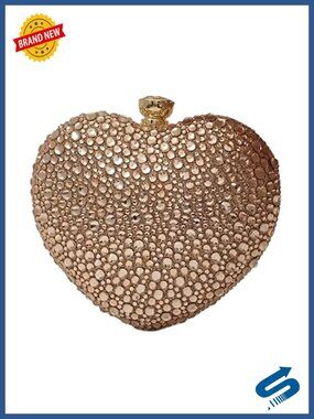 Heart Shape Rhinestone Clutch Purse Mini Evening Handbag Wedding Party Bag